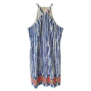 LILLY PULITZER, NWT, WOMENS, IVEIGH SHIFT DRESS IN BLUE CRUSH, BAY STRIPE.SIZE 0